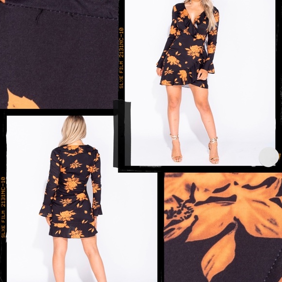 Floral Wrap Front Mini Dress ✨ - Picture 5 of 5